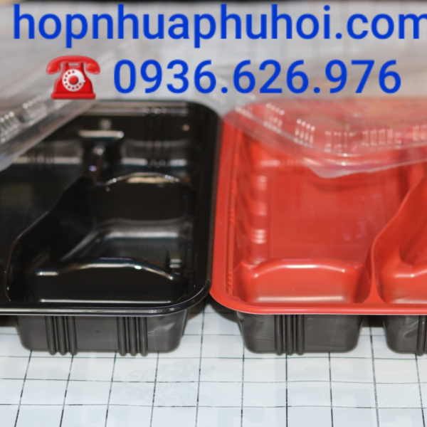 HỘP CƠM 5 NGĂN ĐỎ ĐEN